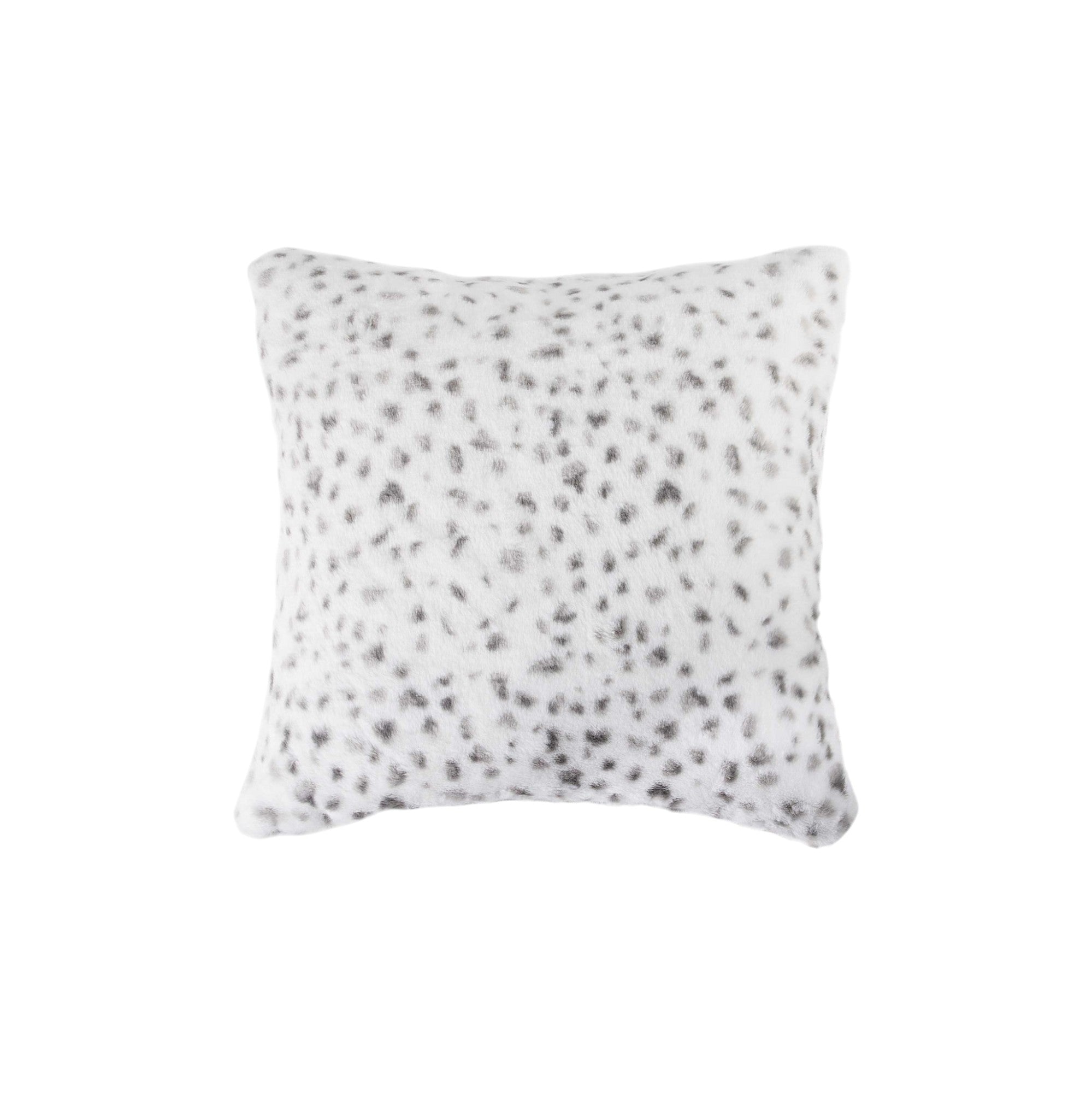 Set of Two 18" Brown and White Faux Fur Throw Pillow