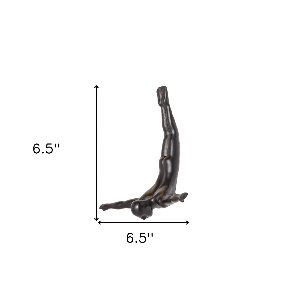 7" X 7" Black Resin Diving Man Hanging Dimensional Sculpture