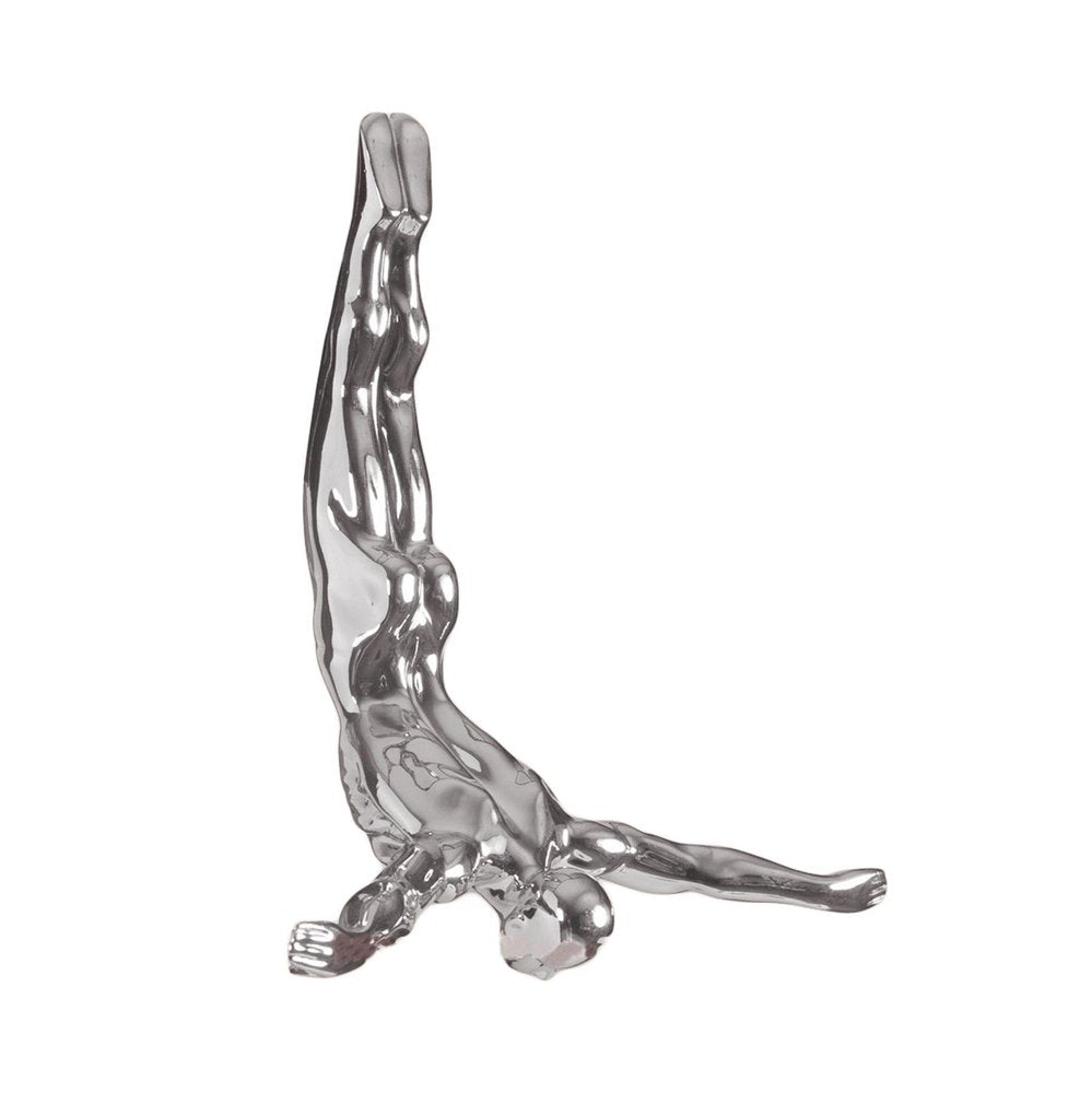 7" X 7" Black Resin Diving Man Hanging Dimensional Sculpture