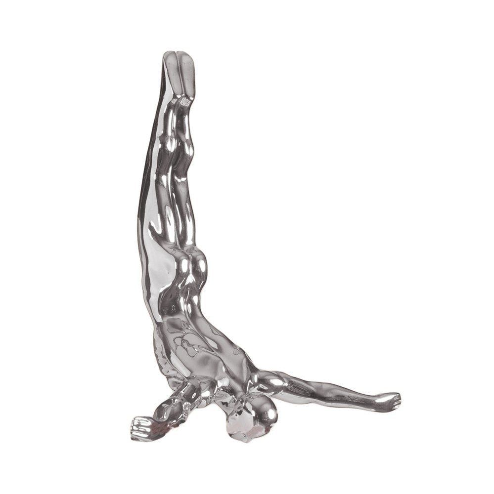 7" X 7" Black Resin Diving Man Hanging Dimensional Sculpture