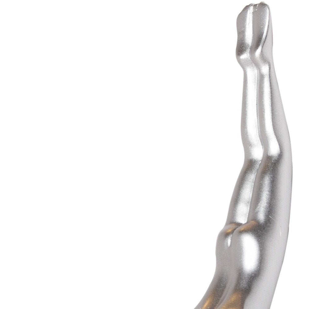 7" X 7" Black Resin Diving Man Hanging Dimensional Sculpture