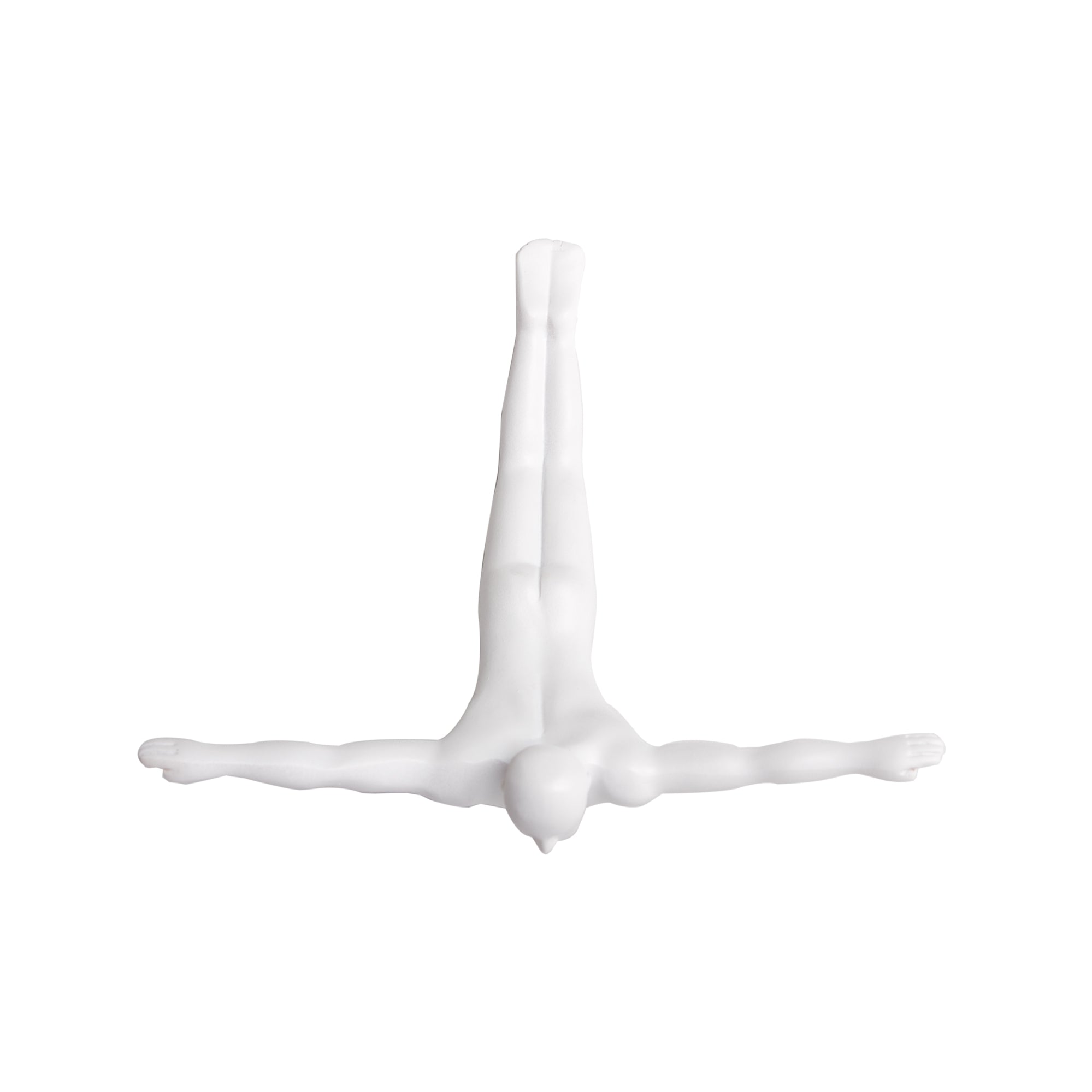 7" X 7" White Resin Diving Man Hanging Dimensional Sculpture