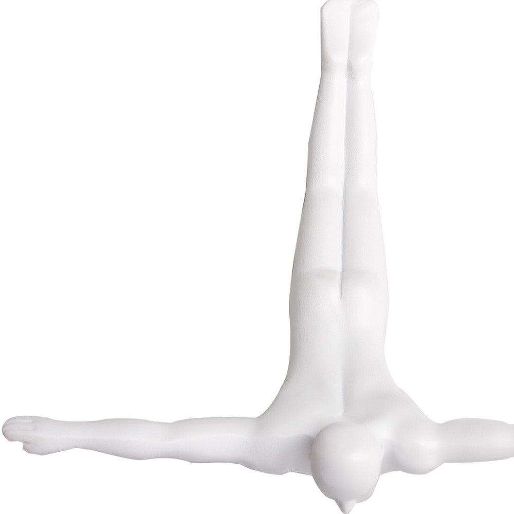 7" X 7" White Resin Diving Man Hanging Dimensional Sculpture