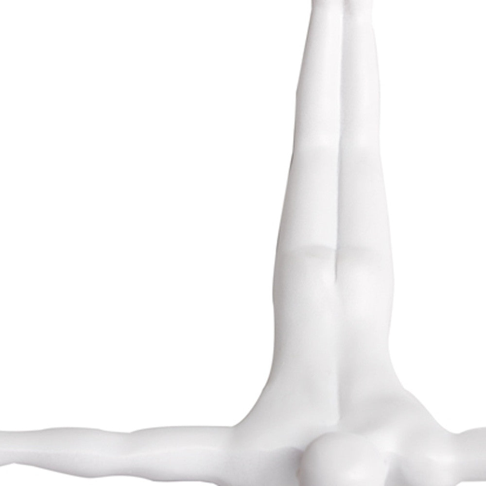 Set of Three White Resin Diving Man Hanging Dimensional Sculpture