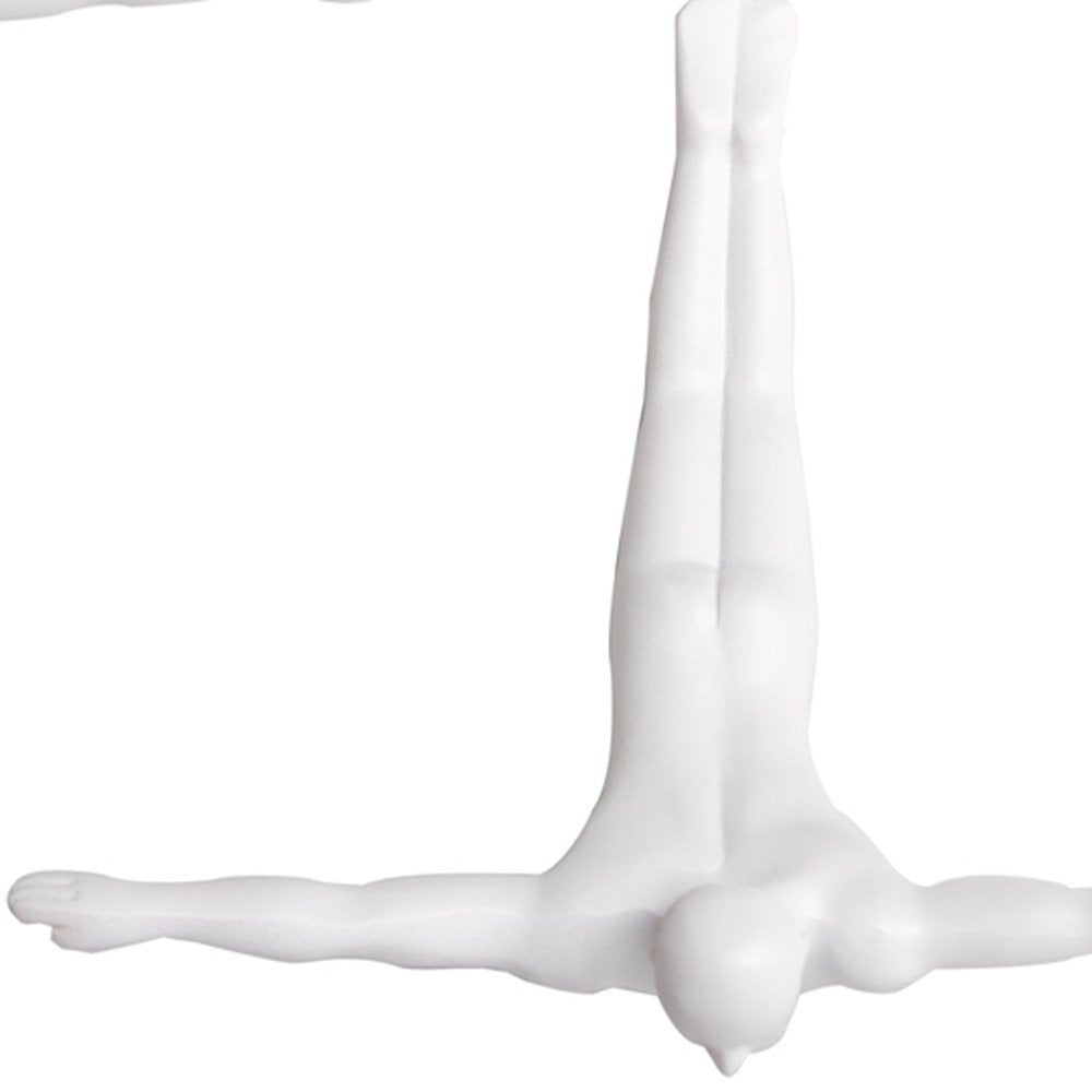 Set of Three Silver Resin Diving Man Hanging Dimensional Sculpture