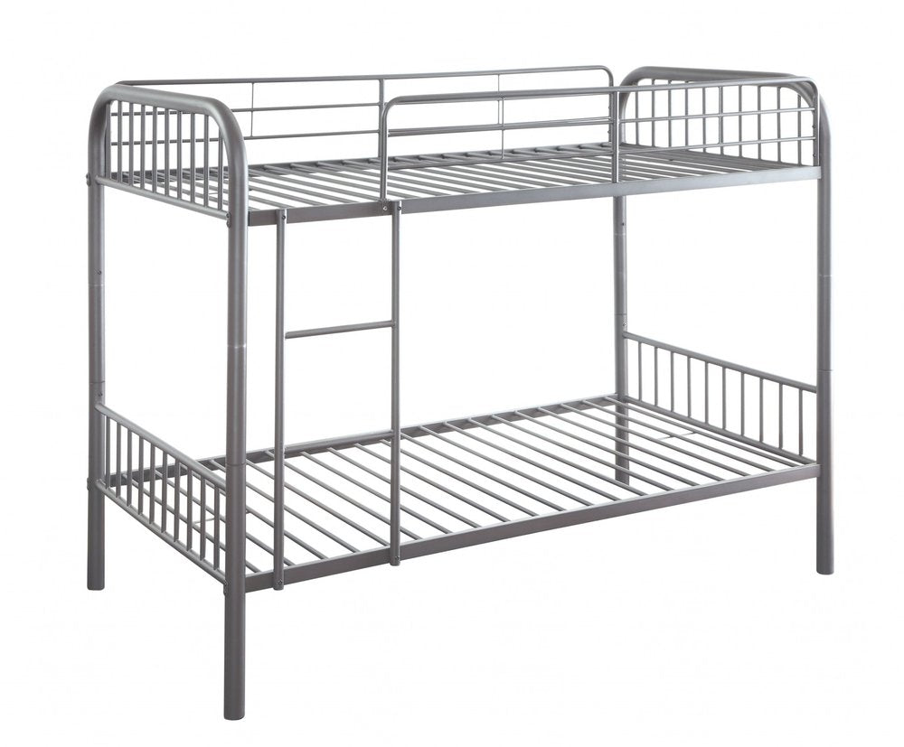 Gunmetal Twin Over Twin Metal Bunk Bed