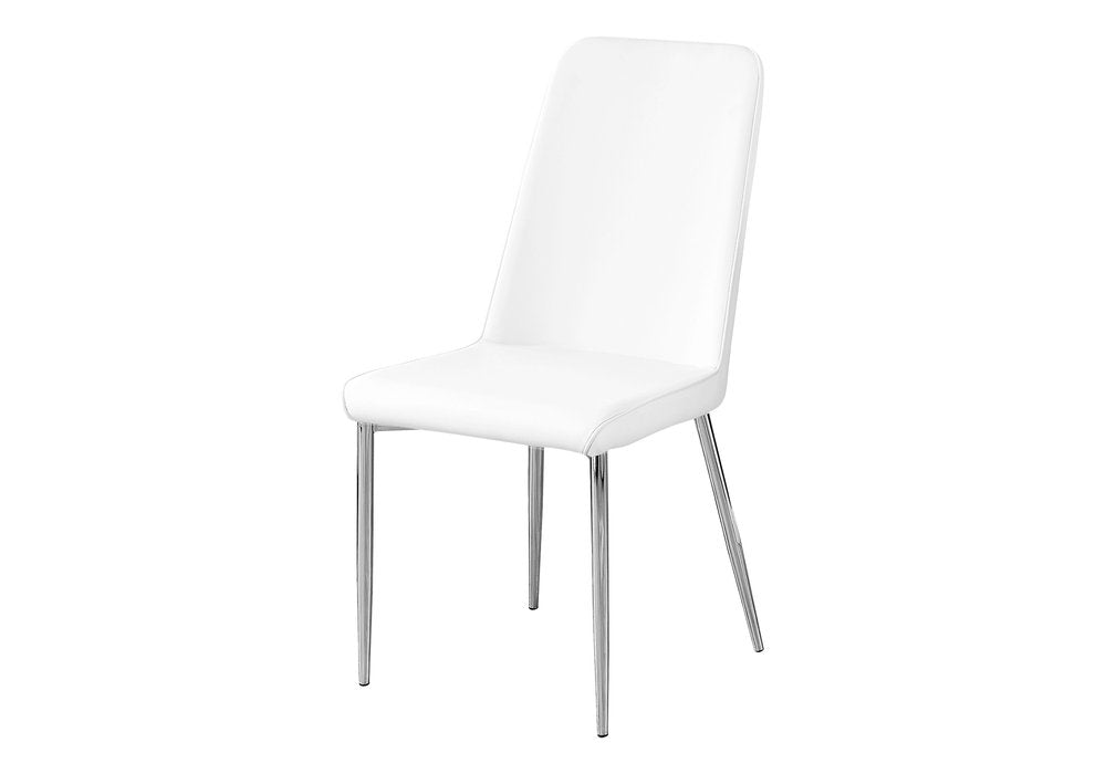 Set of Two Black And Silver Upholstered Faux Leather Dining Side Chairs