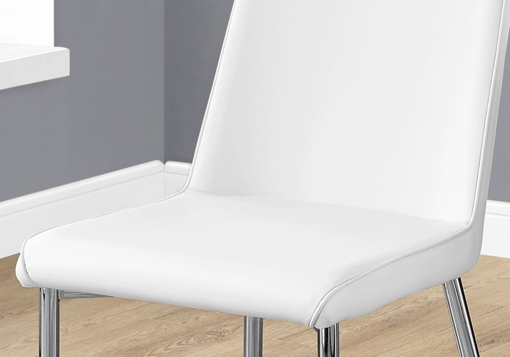 Set of Two Black And Silver Upholstered Faux Leather Dining Side Chairs