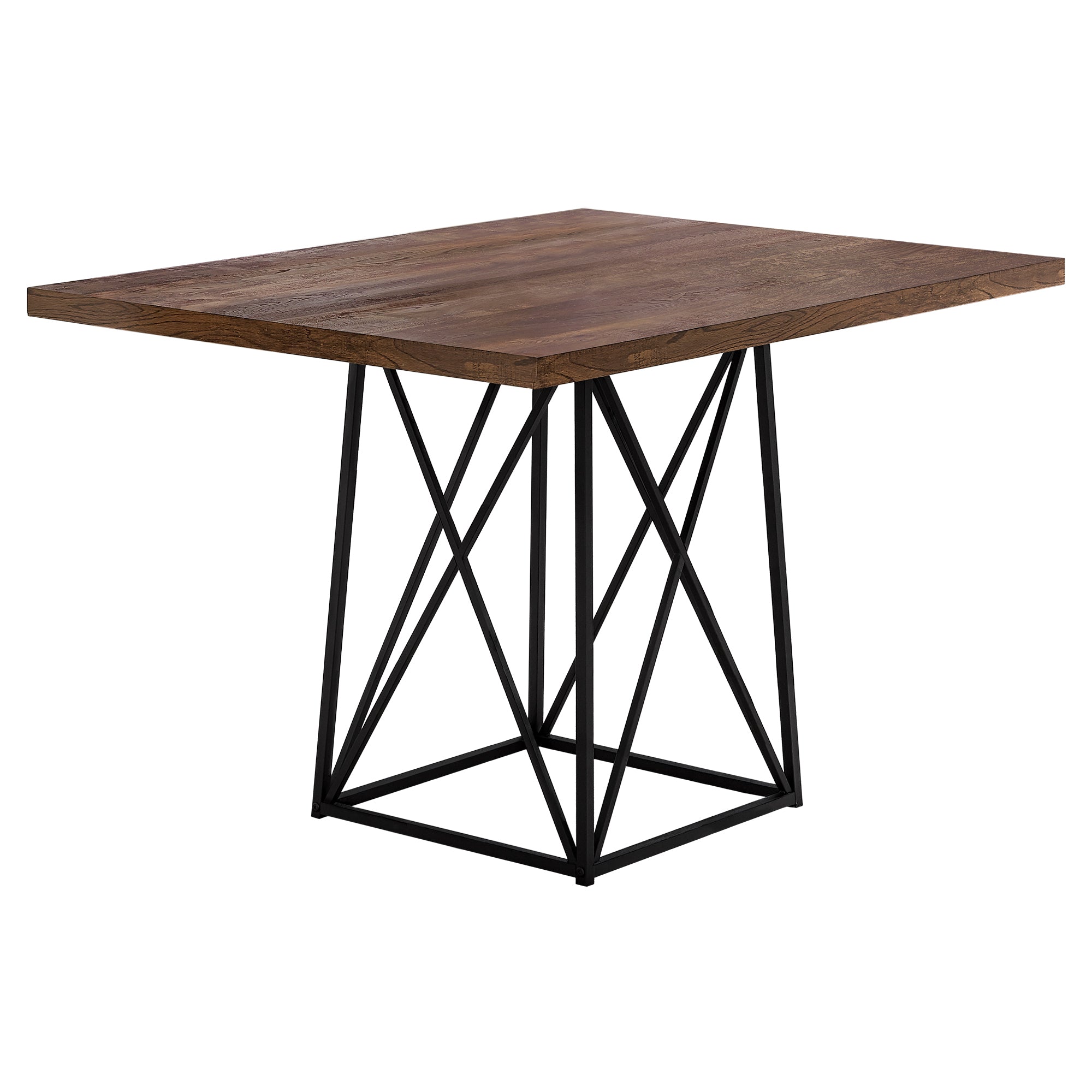 48" Taupe And Silver Metal Dining Table