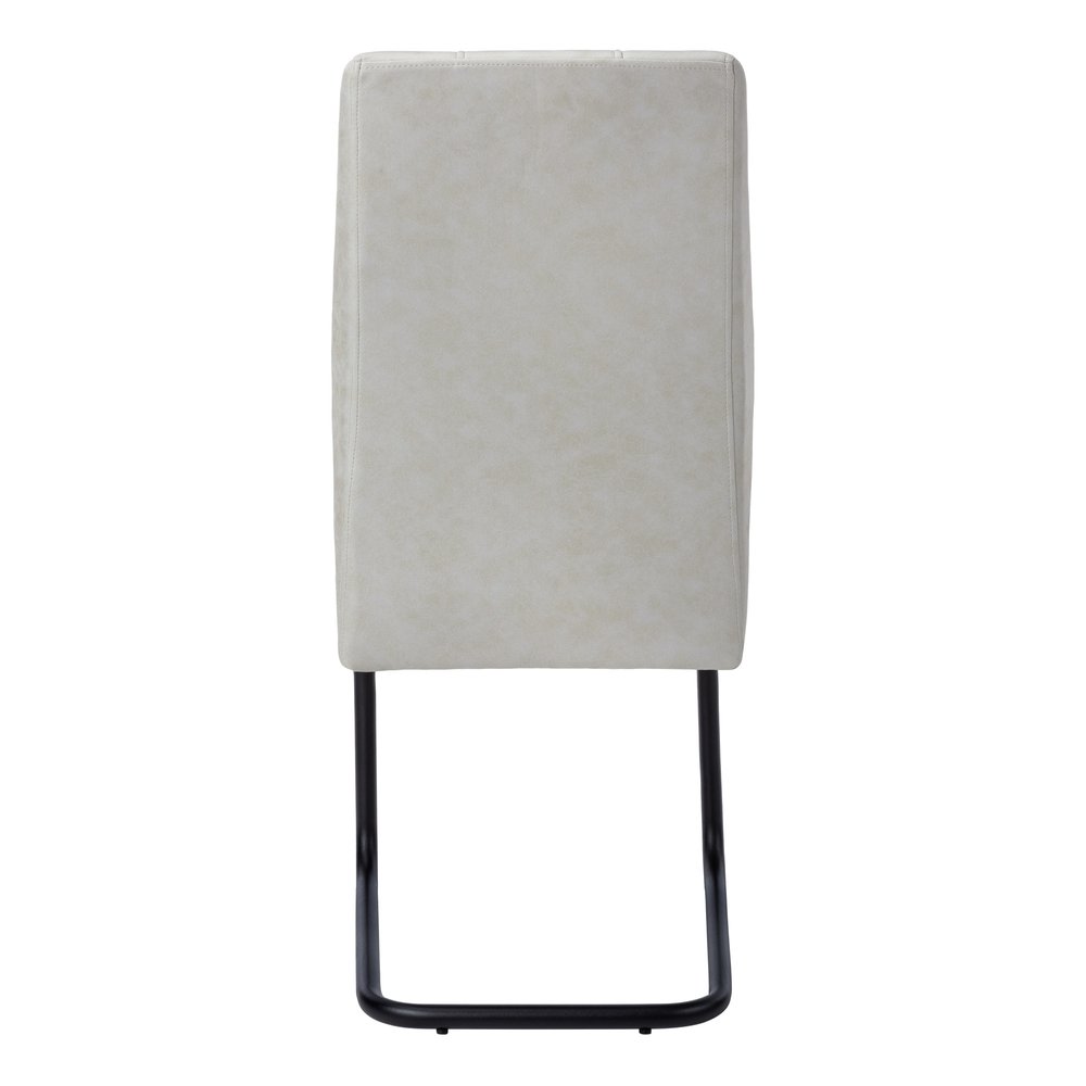 Set of Two Gray And Black Upholstered Polyester Dining Side Chairs