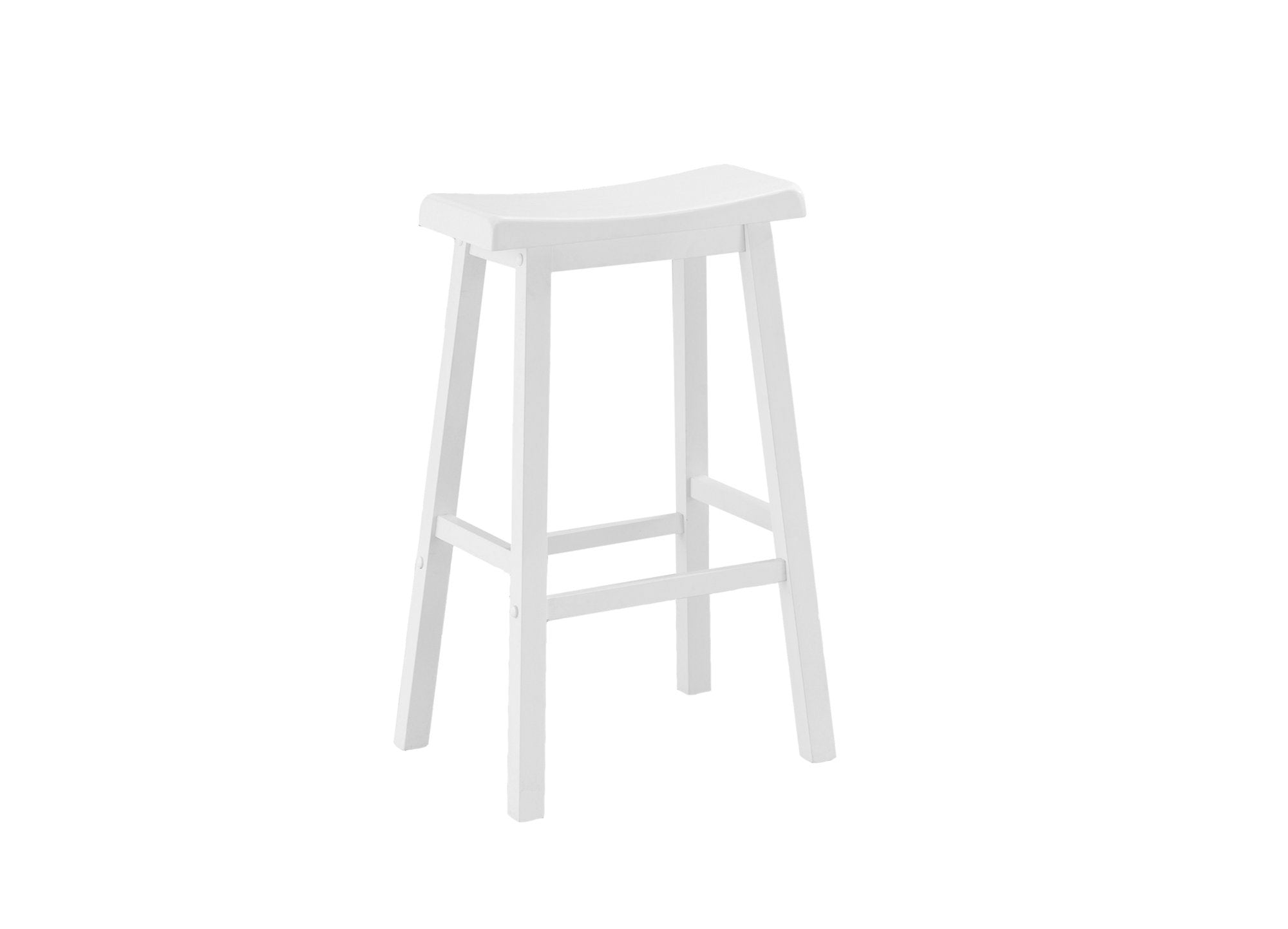 Set of Two 29" White Solid Wood Backless Bar Chairs