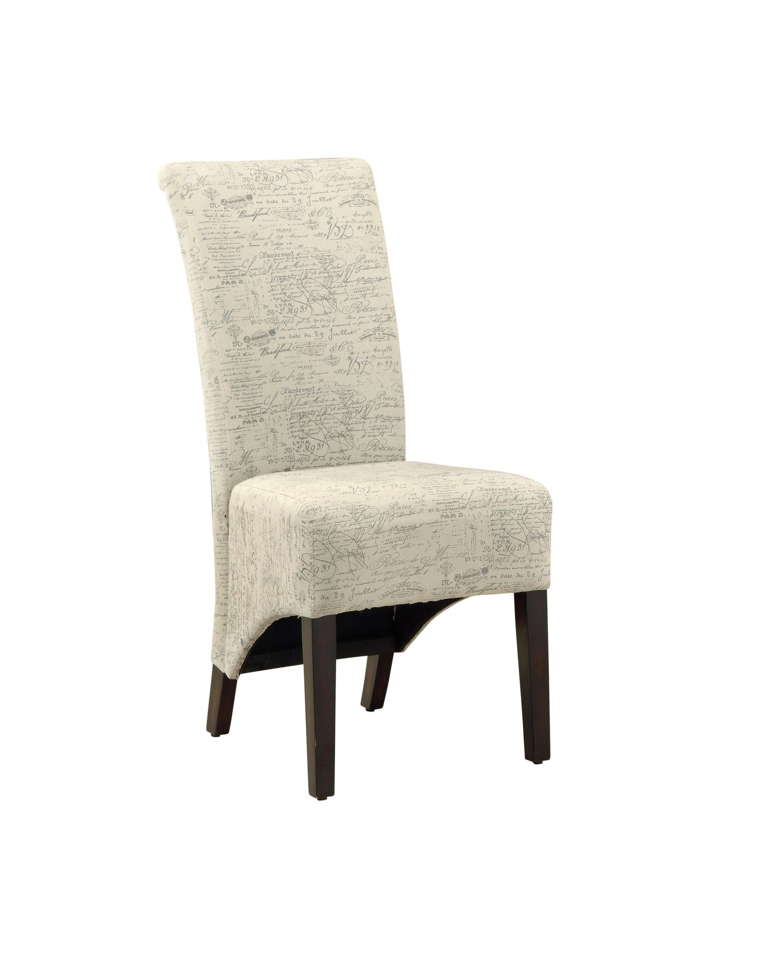 Set Of Two Beige Upholstered Solid Back Dining Chairs