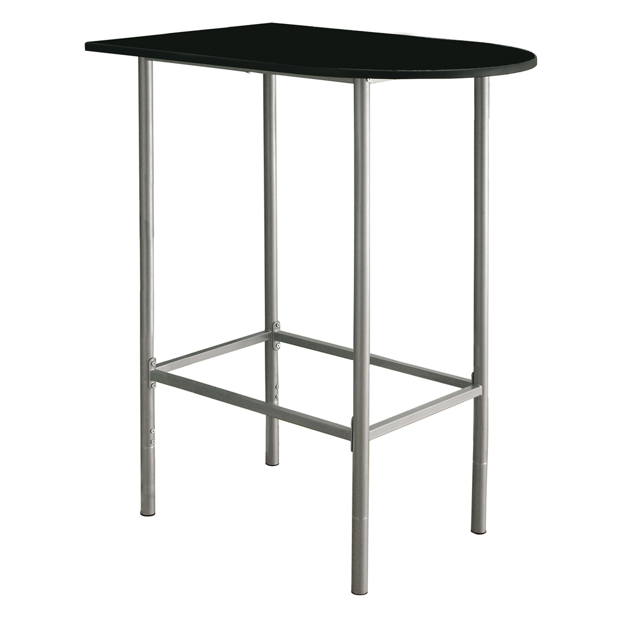 24" Black And Silver Free Form Manufactured Wood Bar Table
