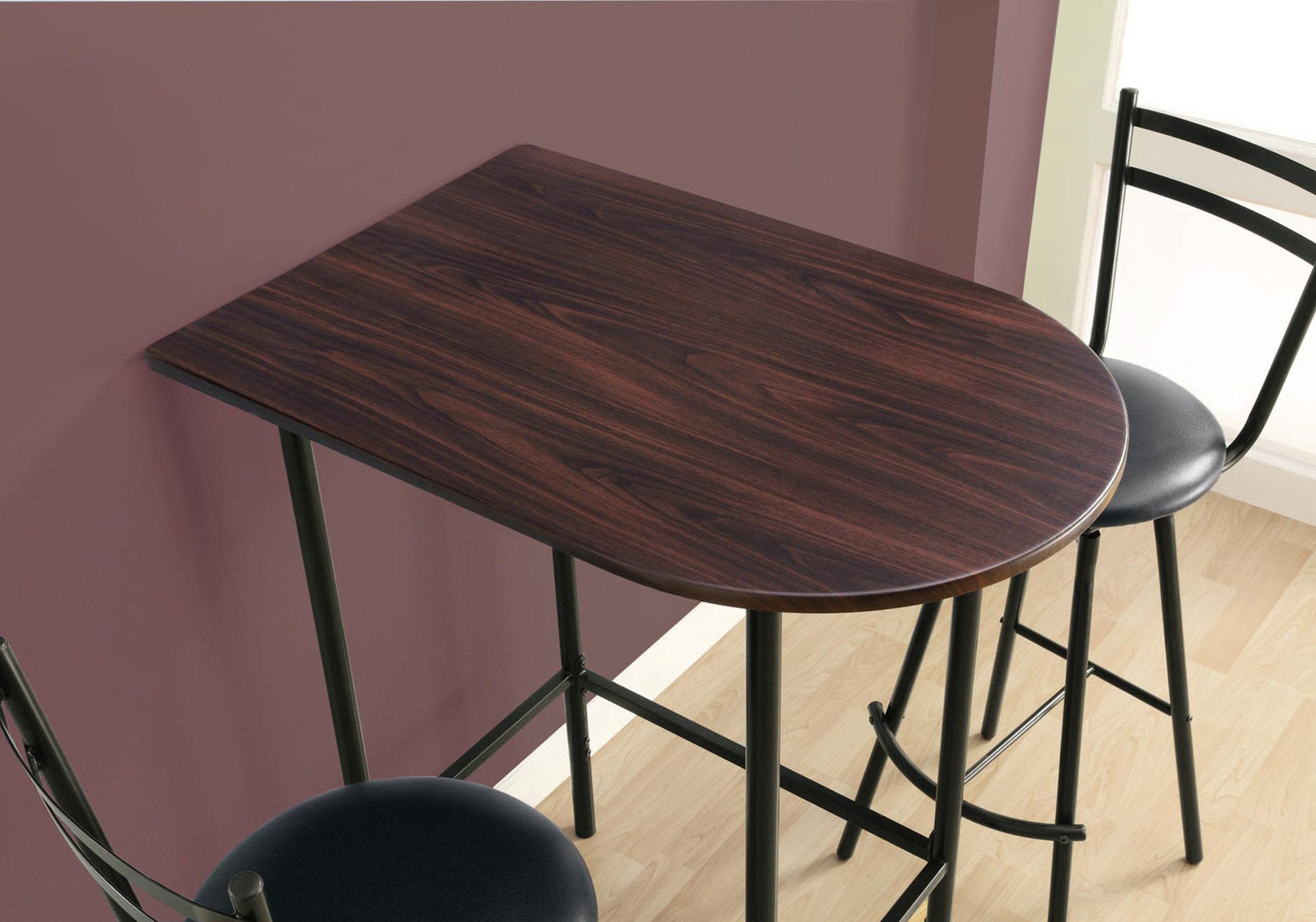 24" Brown And Black Free Form Manufactured Wood Bar Table
