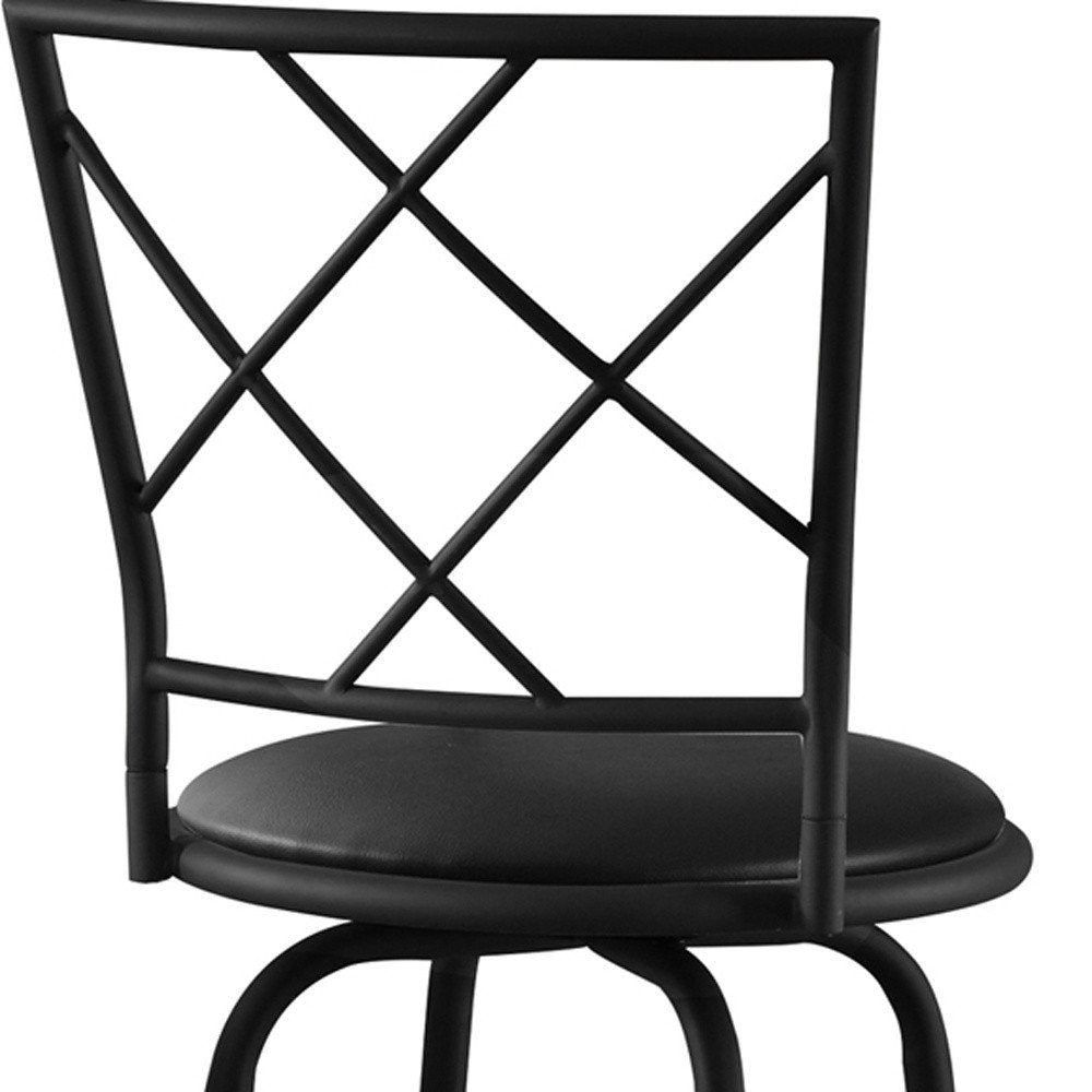 Set of Two 28" Black Metal Bar Chairs