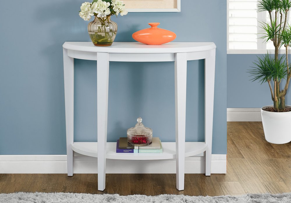 33" White End Table With Shelf