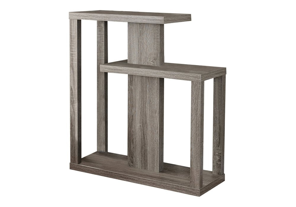 32" Taupe Free form Floor Shelf Console Table With Storage
