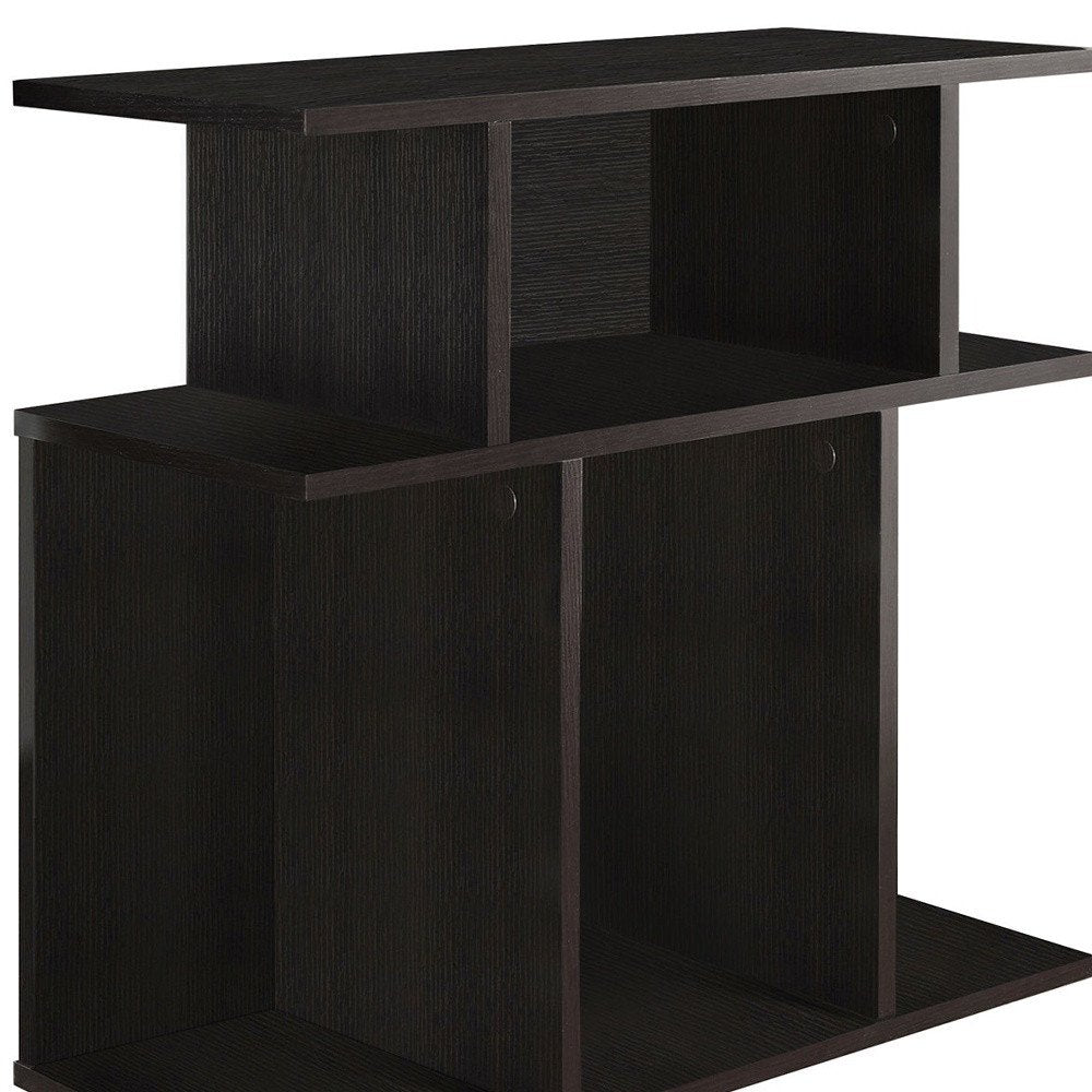 24" Brown Wood End Table With 6