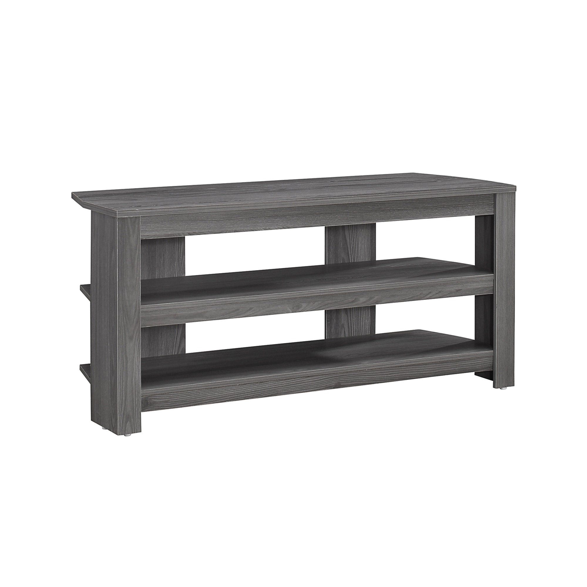 42" Ash Gray Open Shelving TV Stand