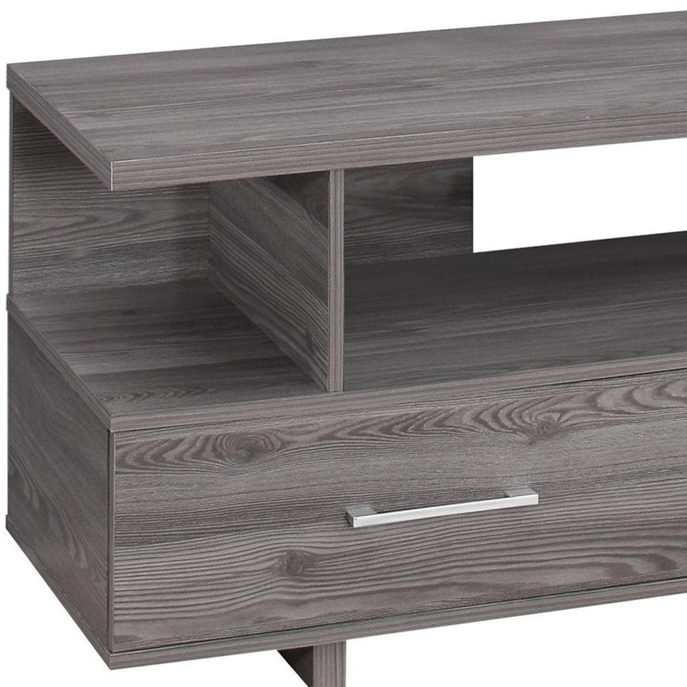 48" Gray Open Shelving Entertainment Center