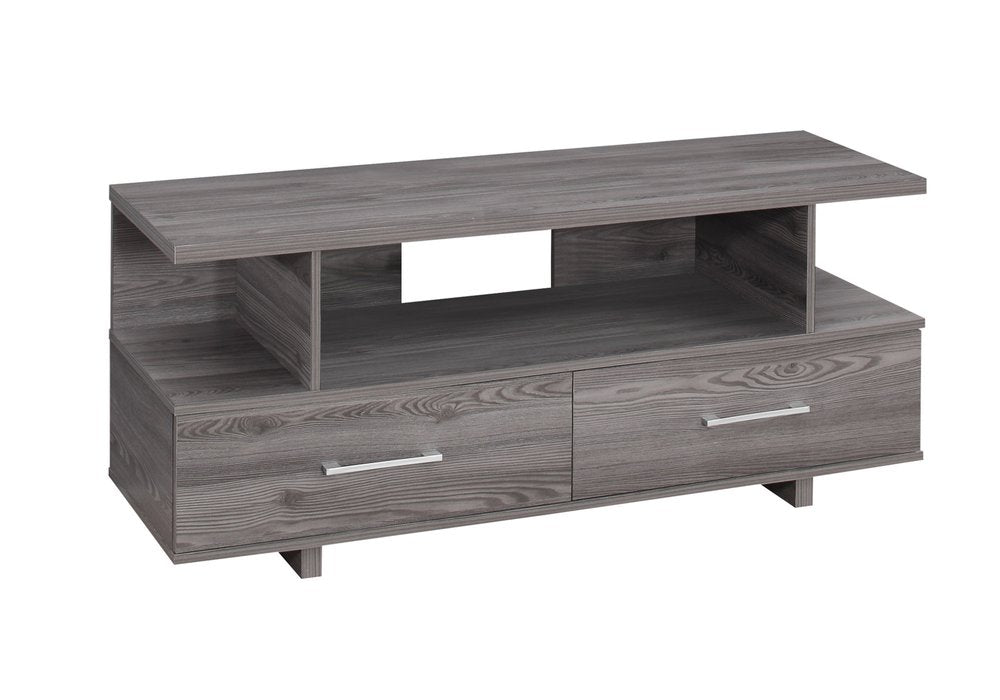 48" Gray Open Shelving Entertainment Center