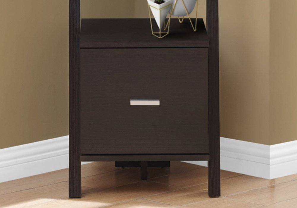 Brown Wood Four Tier Ladder Bookcase