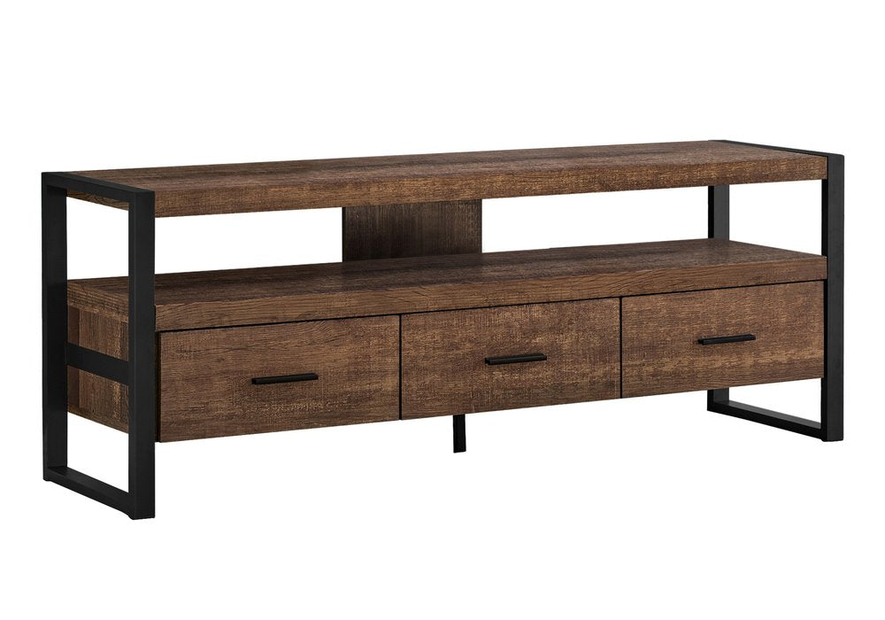 59" Black Cabinet Enclosed Storage TV Stand