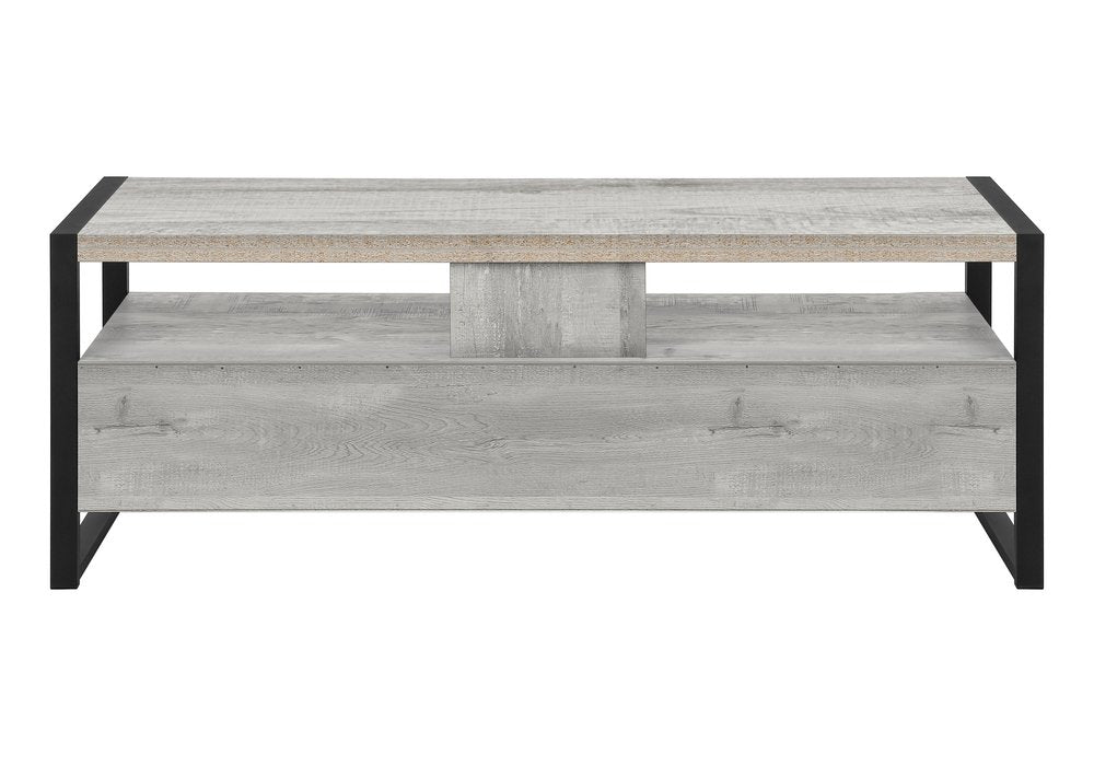 59" Black Cabinet Enclosed Storage TV Stand