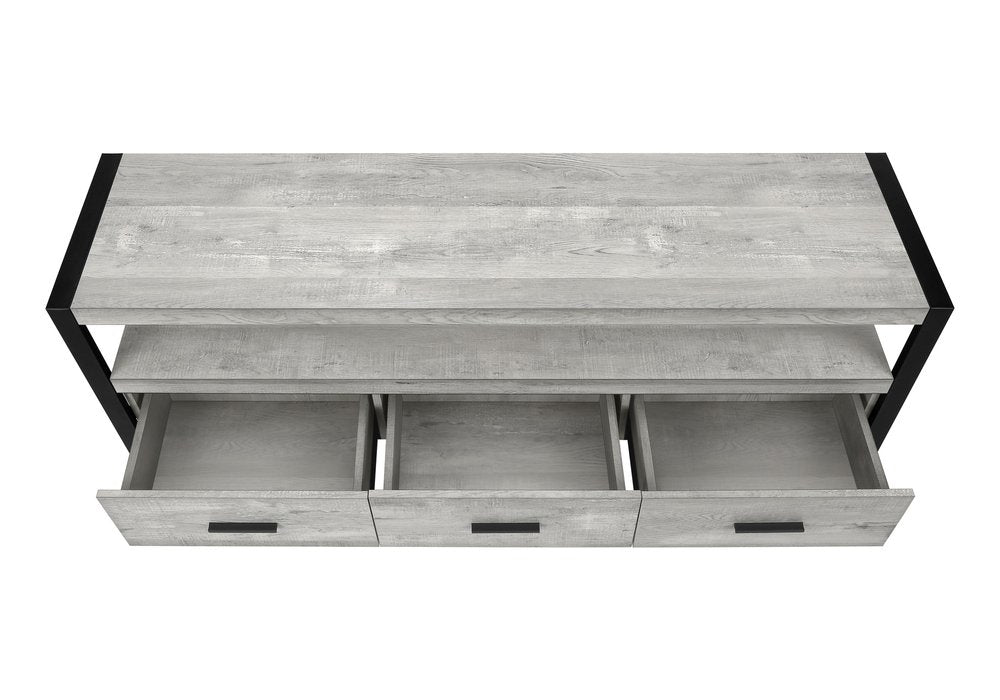 59" Black Cabinet Enclosed Storage TV Stand