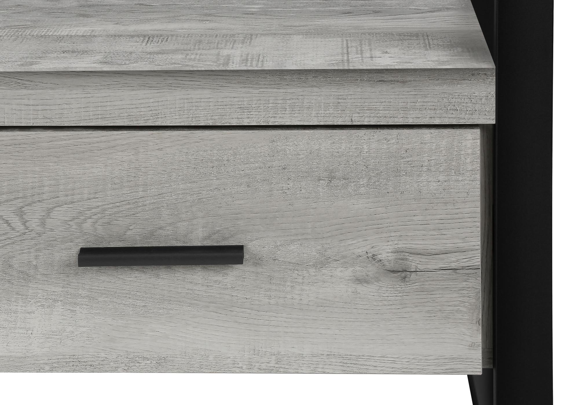 59" Black and Gray Cabinet Enclosed Storage TV Stand