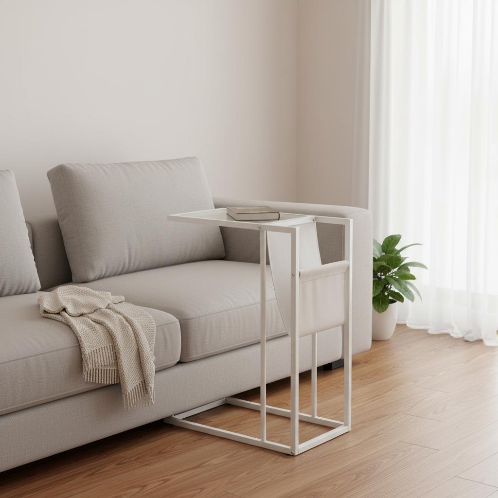 White Modern Metal And Glass Tv Table