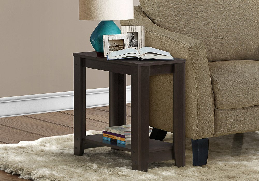 22" Deep Taupe End Table With Shelf