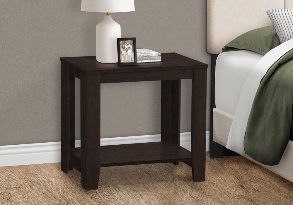 22" Deep Taupe End Table With Shelf