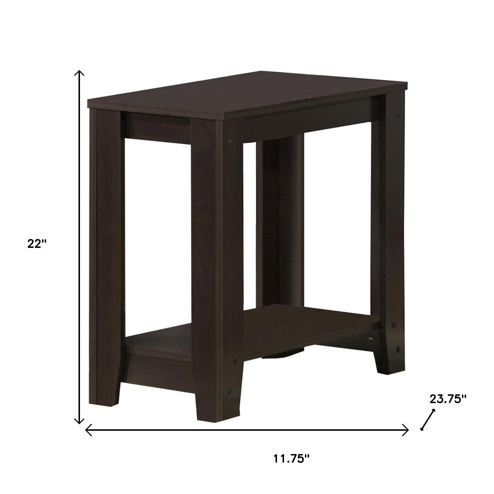 22" Deep Taupe End Table With Shelf