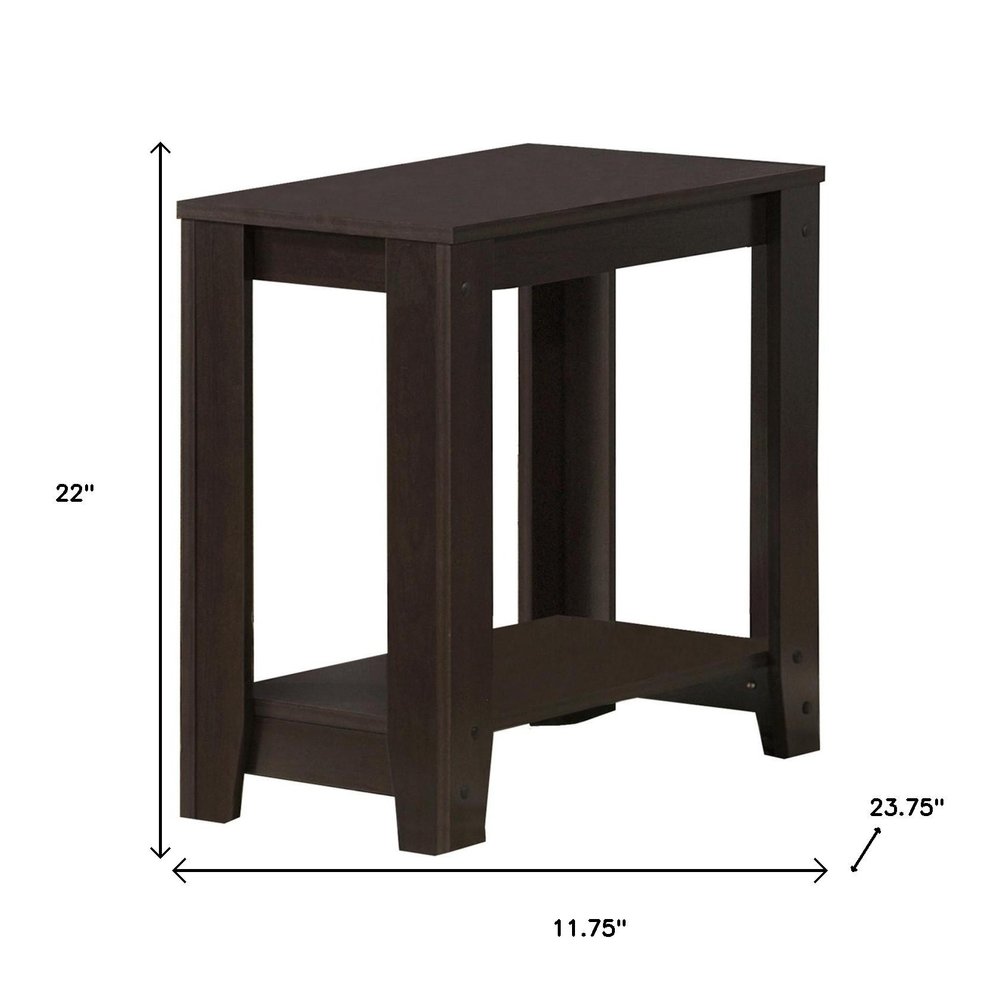 22" Deep Taupe End Table With Shelf