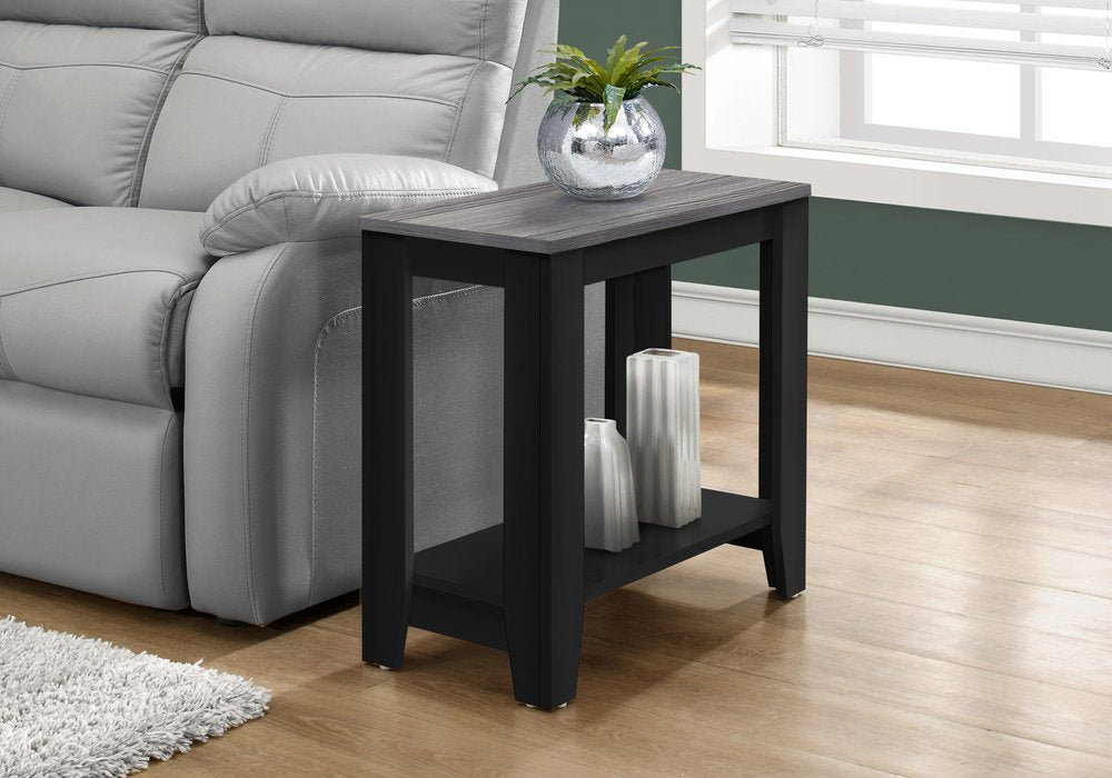 22" Deep Taupe End Table With Shelf
