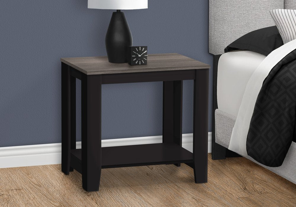 22" Deep Taupe End Table With Shelf