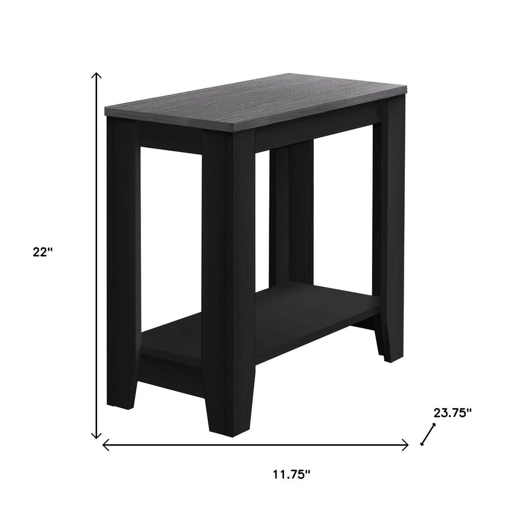 22" Deep Taupe End Table With Shelf
