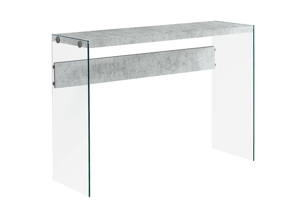 44" White and Clear Solid Console Table