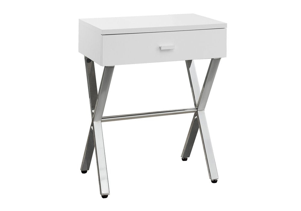 22" Black And Gray Wood And Metal End Table With Drawer