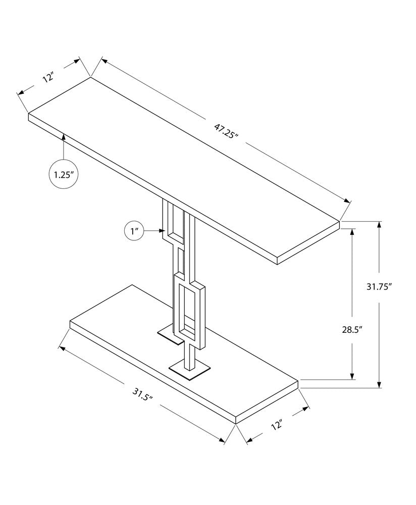 47" White Floor Shelf Console Table With Storage
