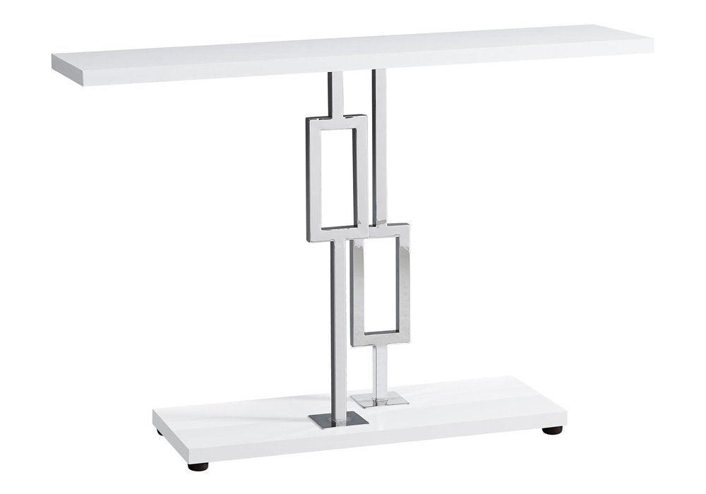 47" White Floor Shelf Console Table With Storage