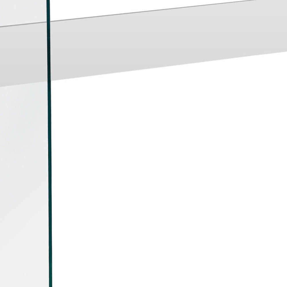 44" White and Clear Solid Console Table