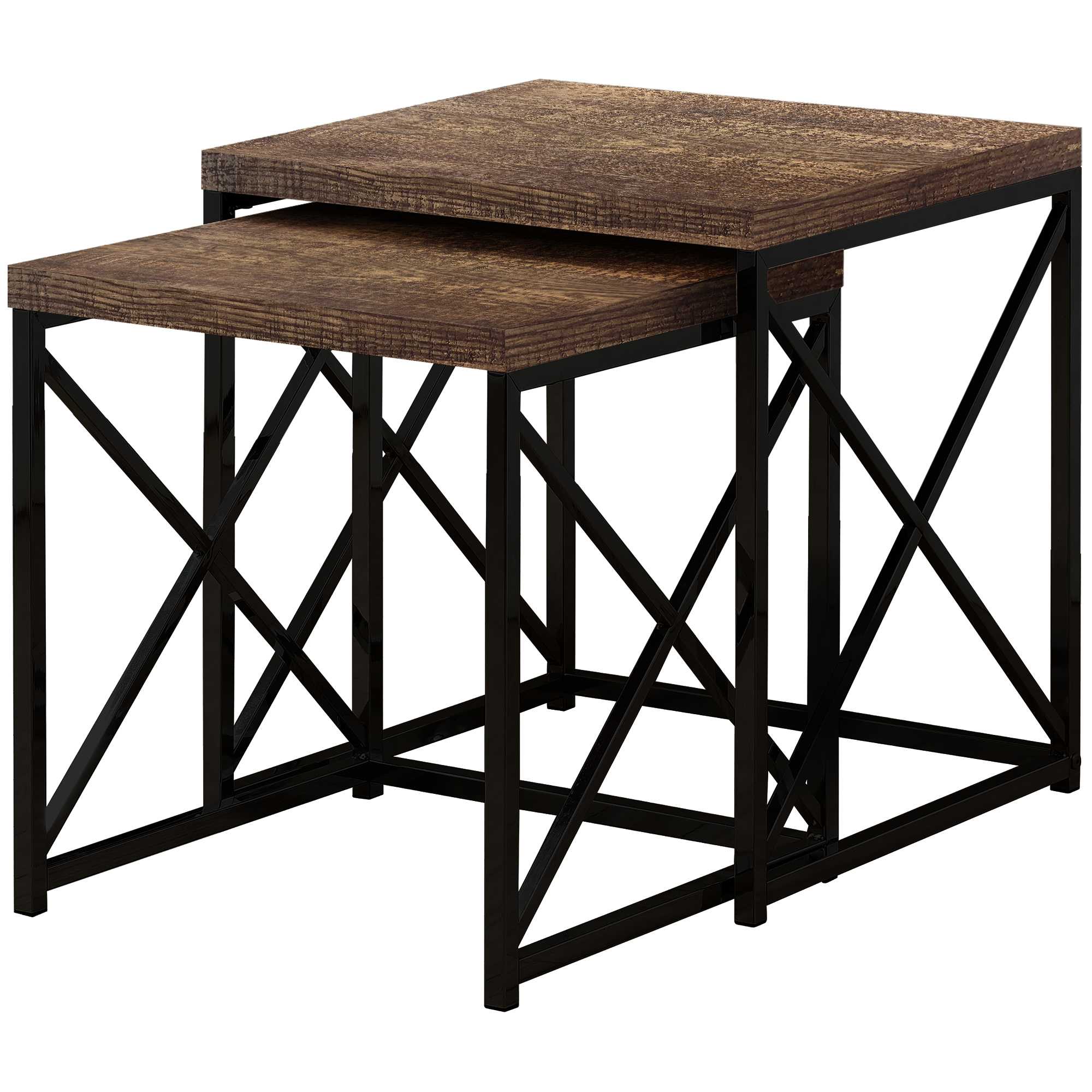 41" Black And Gray Nested Tables