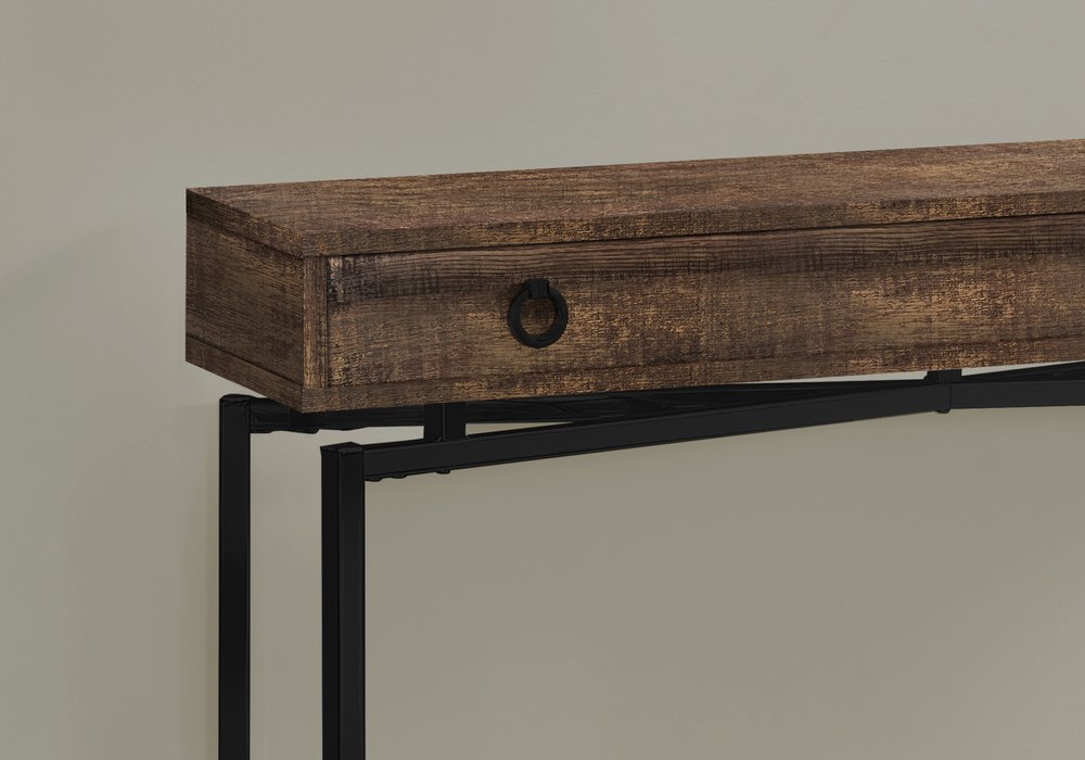 43" Gray And Black Cross Leg Console Table
