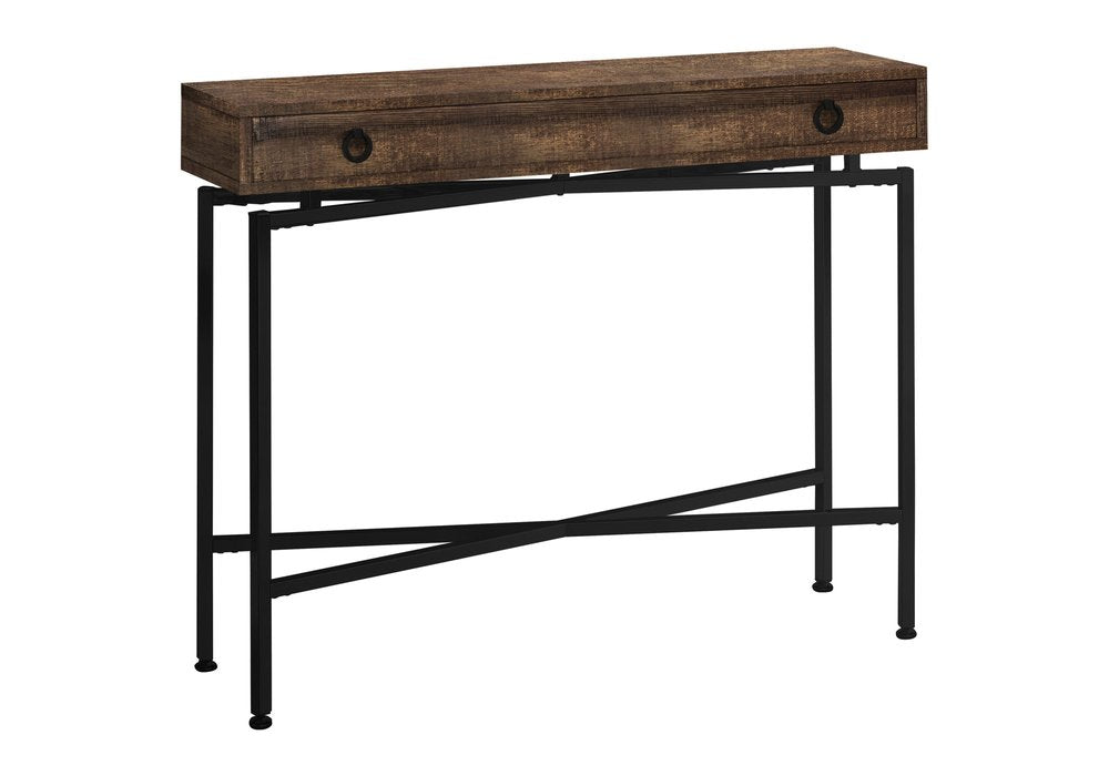 43" Gray And Black Cross Leg Console Table