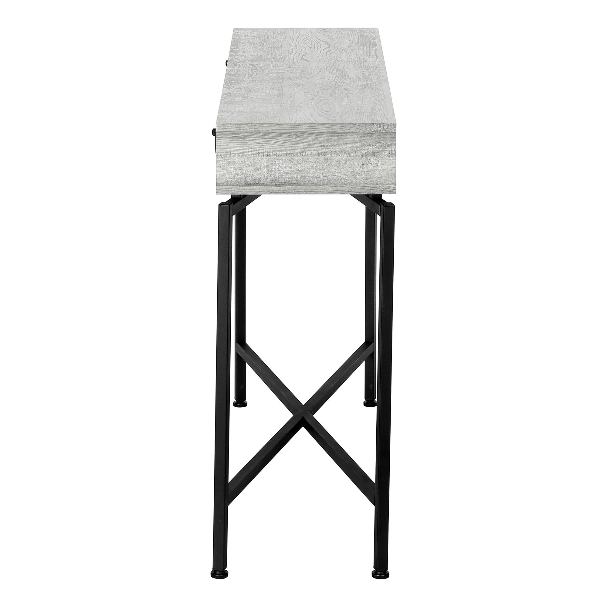 43" Gray And Black Cross Leg Console Table
