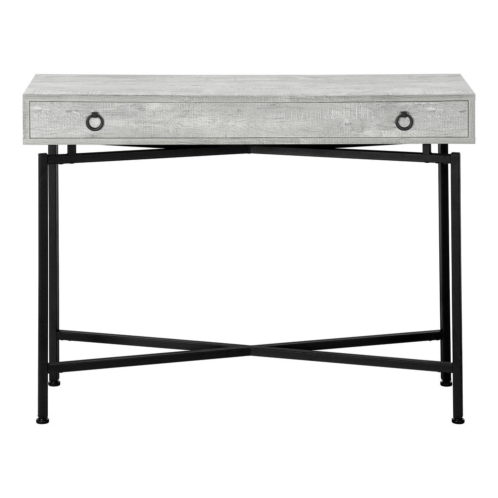 43" Brown And Black Cross Leg Console Table