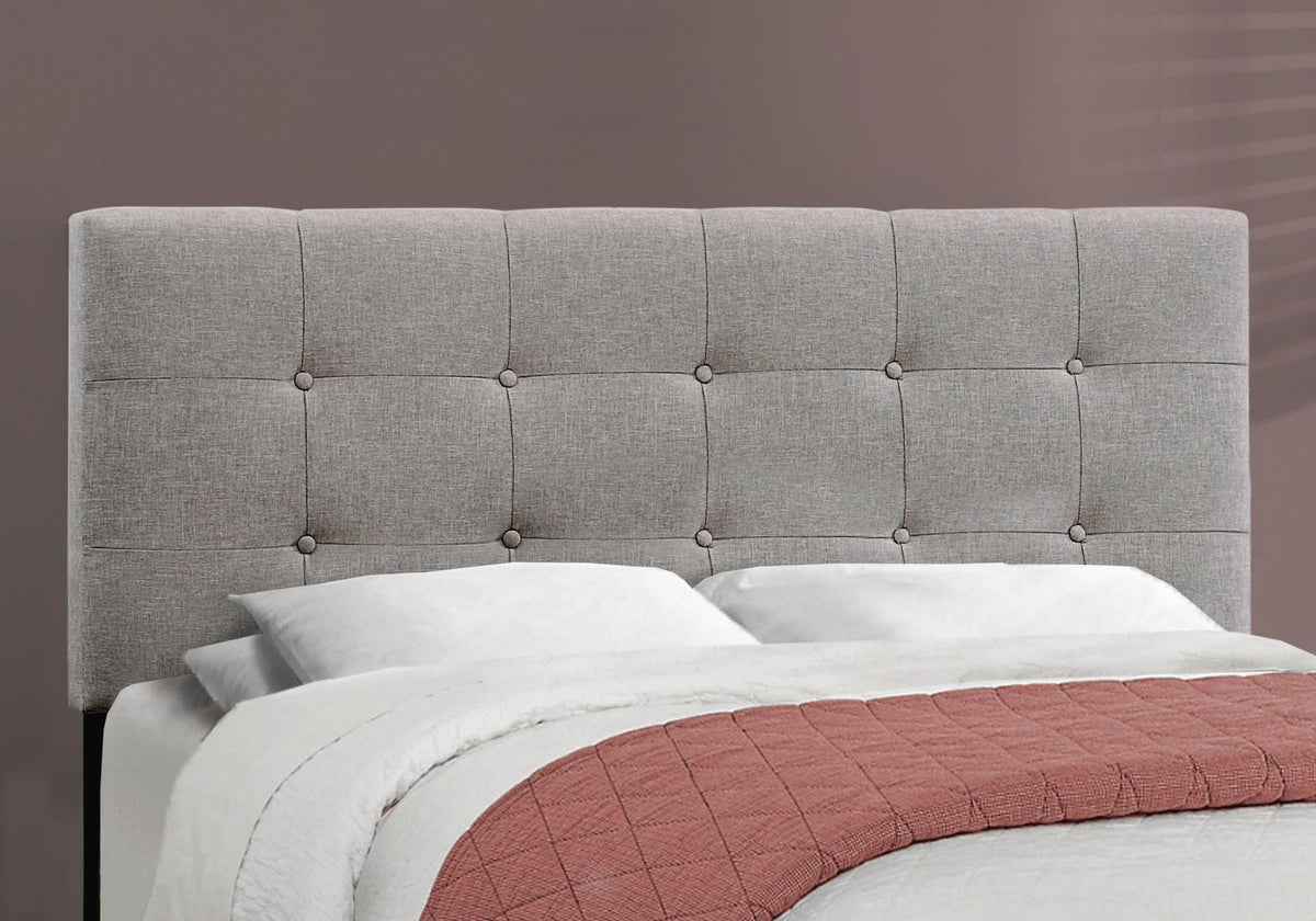 Gray Queen Tufted Upholstered Bed Frame
