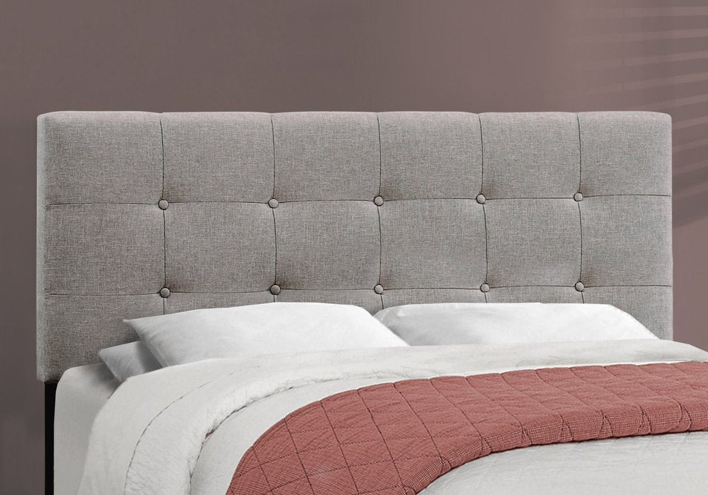 Beige Queen Upholstered Bed Frame